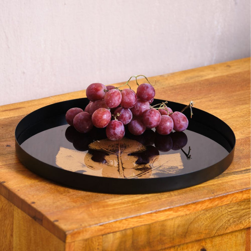 Black and Gold Maple Leaf Organizer Tray